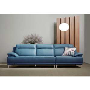 다우닝 더스틴 3.5인+1인 전체 천연가죽 소파 (색상:아쿠아블루)