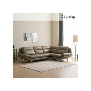 다우닝 스텔라 4인 코너형 전체 천연가죽 소파 (색상:그레이/ 방향:우향)