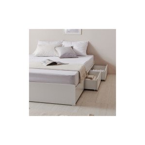 매트리스 포함 멀티3단 Big서랍 무헤드 수납침대 (퀸)+Q 본넬매트리스포함