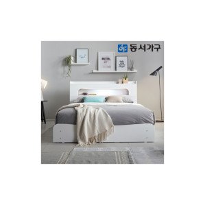 베스트 LED 수납침대 / 편백 수납헤드 원목 침대 슈퍼싱글 퀸 매트리스 서랍 침대 사은 행사
