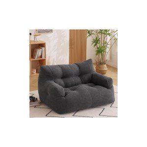 다리없는 낮은쇼파 마약 빈백 2인용소파(다크 그레이)